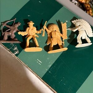 Classic Toy Soldier Set of 4 - Cream and Gray vintage